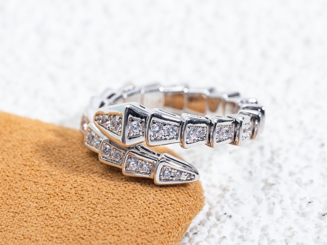 [Renovia Jewelry]SERPENTI RING SILVER DIAMOND PAVED 4MM