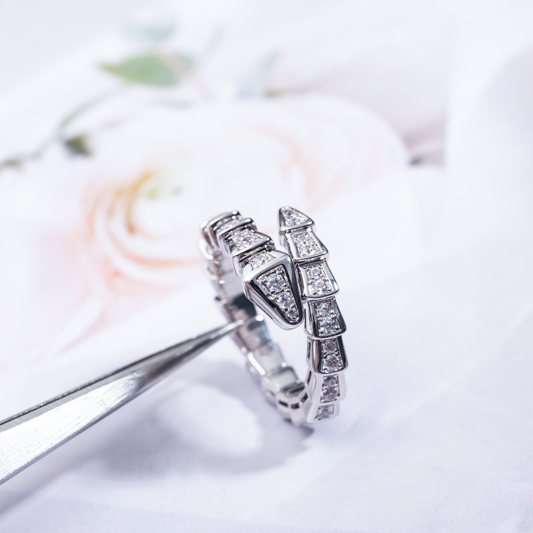 [Renovia Jewelry]SERPENTI RING SILVER DIAMOND PAVED 4MM