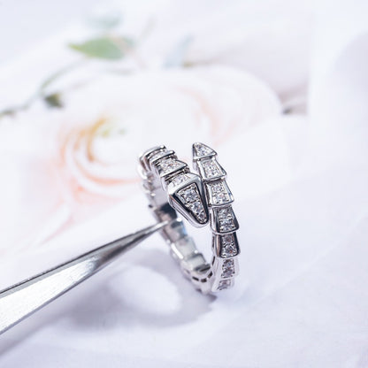 [Renovia Jewelry]SERPENTI RING SILVER DIAMOND PAVED 4MM