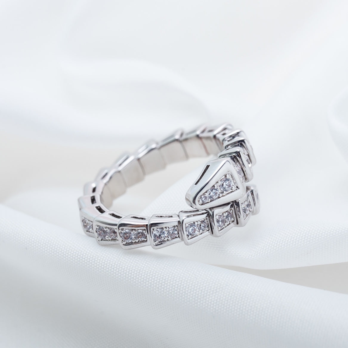 [Renovia Jewelry]SERPENTI RING SILVER DIAMOND PAVED 4MM