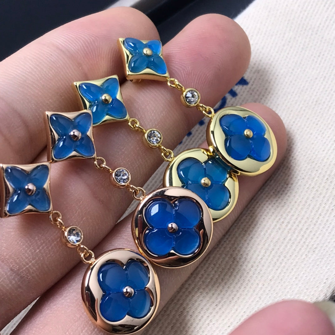 [Renovia Jewelry]STAR AND SUN AGATE DIAMOND EARRINGS