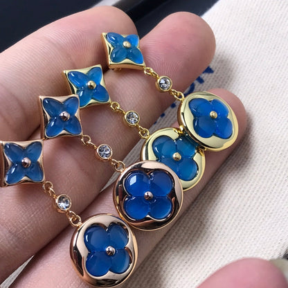 [Renovia Jewelry]STAR AND SUN AGATE DIAMOND EARRINGS