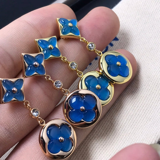 [Renovia Jewelry]STAR AND SUN AGATE DIAMOND EARRINGS