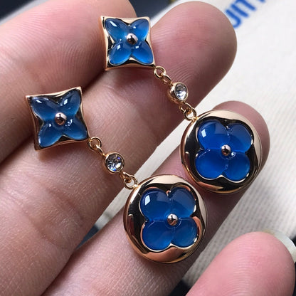 [Renovia Jewelry]STAR AND SUN AGATE DIAMOND EARRINGS