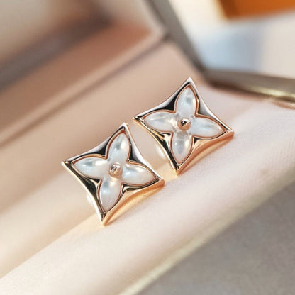 [Renovia Jewelry]STAR MOP PINK GOLD EARRINGS