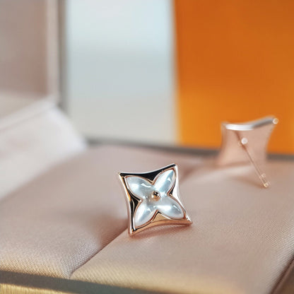 [Renovia Jewelry]STAR MOP PINK GOLD EARRINGS