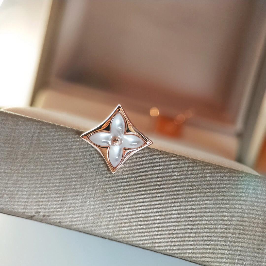 [Renovia Jewelry]STAR MOP PINK GOLD EARRINGS