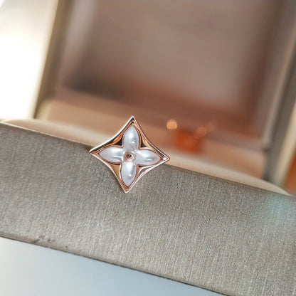 [Renovia Jewelry]STAR MOP PINK GOLD EARRINGS