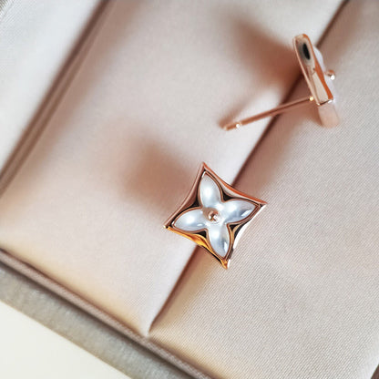 [Renovia Jewelry]STAR MOP PINK GOLD EARRINGS