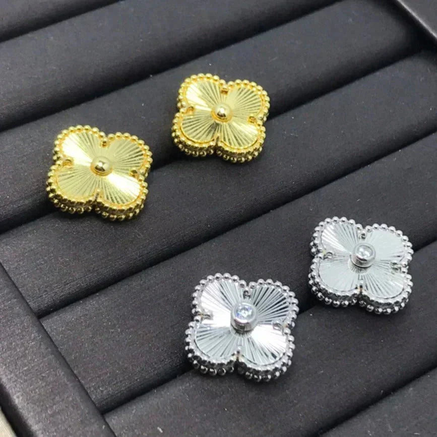 [Renovia Jewelry]CLOVER MINI 9.5MM LASER EARRINGS