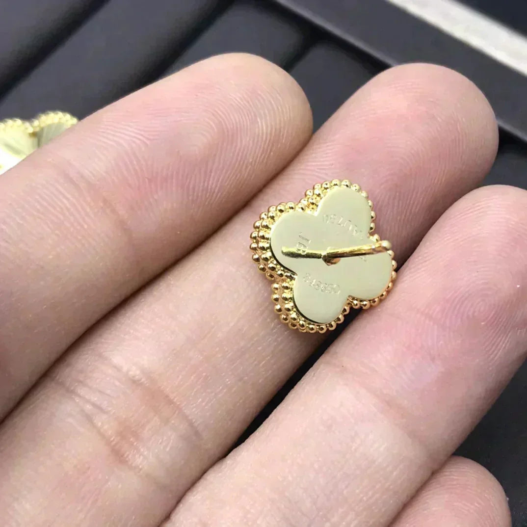 [Renovia Jewelry]CLOVER MINI 9.5MM LASER EARRINGS