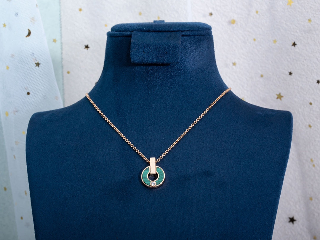 [Renovia Jewelry]GARI NECKLACE PINK GOLD MALACHITE