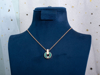 [Renovia Jewelry]GARI NECKLACE PINK GOLD MALACHITE