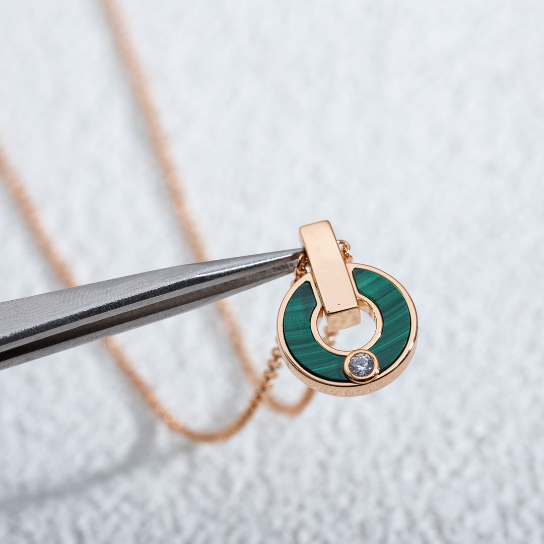 [Renovia Jewelry]GARI NECKLACE PINK GOLD MALACHITE