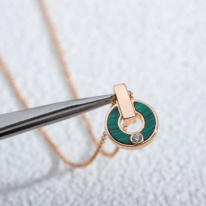 [Renovia Jewelry]GARI NECKLACE PINK GOLD MALACHITE