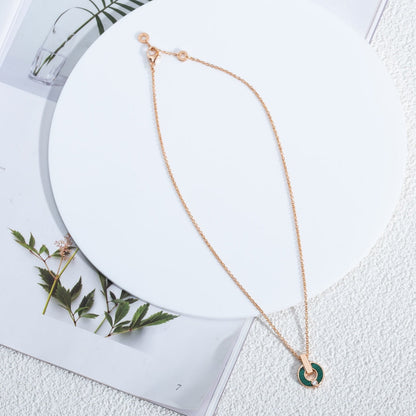[Renovia Jewelry]GARI NECKLACE PINK GOLD MALACHITE