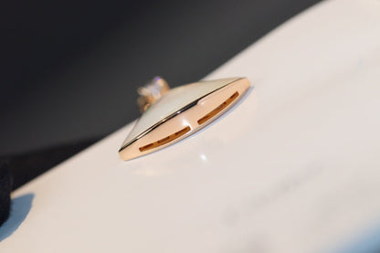 [Renovia Jewelry]DREAM NECKLACE WHITE MOP PINK GOLD 1 DIAMOND