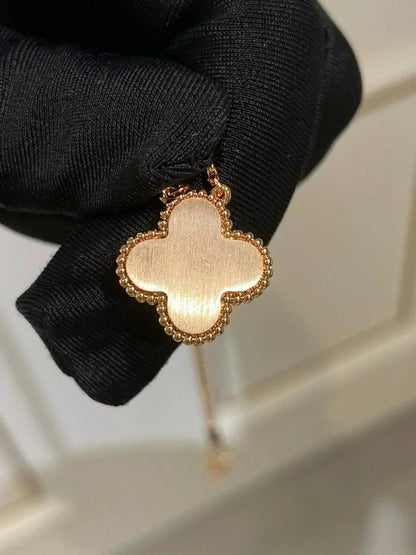 [Renovia Jewelry]CLOVER 15MM DIAMOND RHODONITE NECKLACE