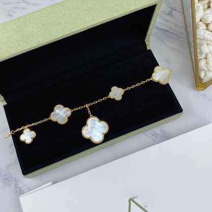 [Renovia Jewelry]MAGIC CLOVER MOP GOLD BRACELET 5 MOTIFS