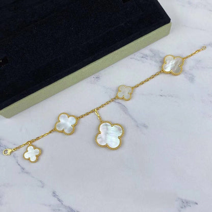 [Renovia Jewelry]MAGIC CLOVER MOP GOLD BRACELET 5 MOTIFS