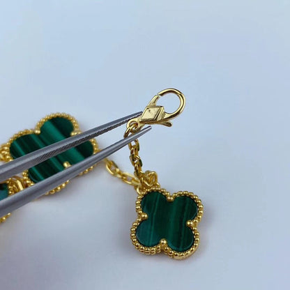 [Renovia Jewelry]MAGIC CLOVER MALACHITE GOLD BRACELET 5 MOTIFS