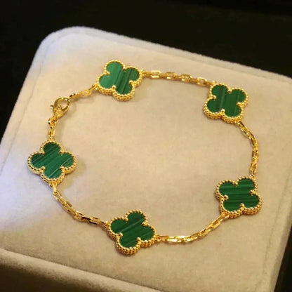 [Renovia Jewelry] CLOVER 5 MOTIF MALACHITE BRACELET COLLECTION