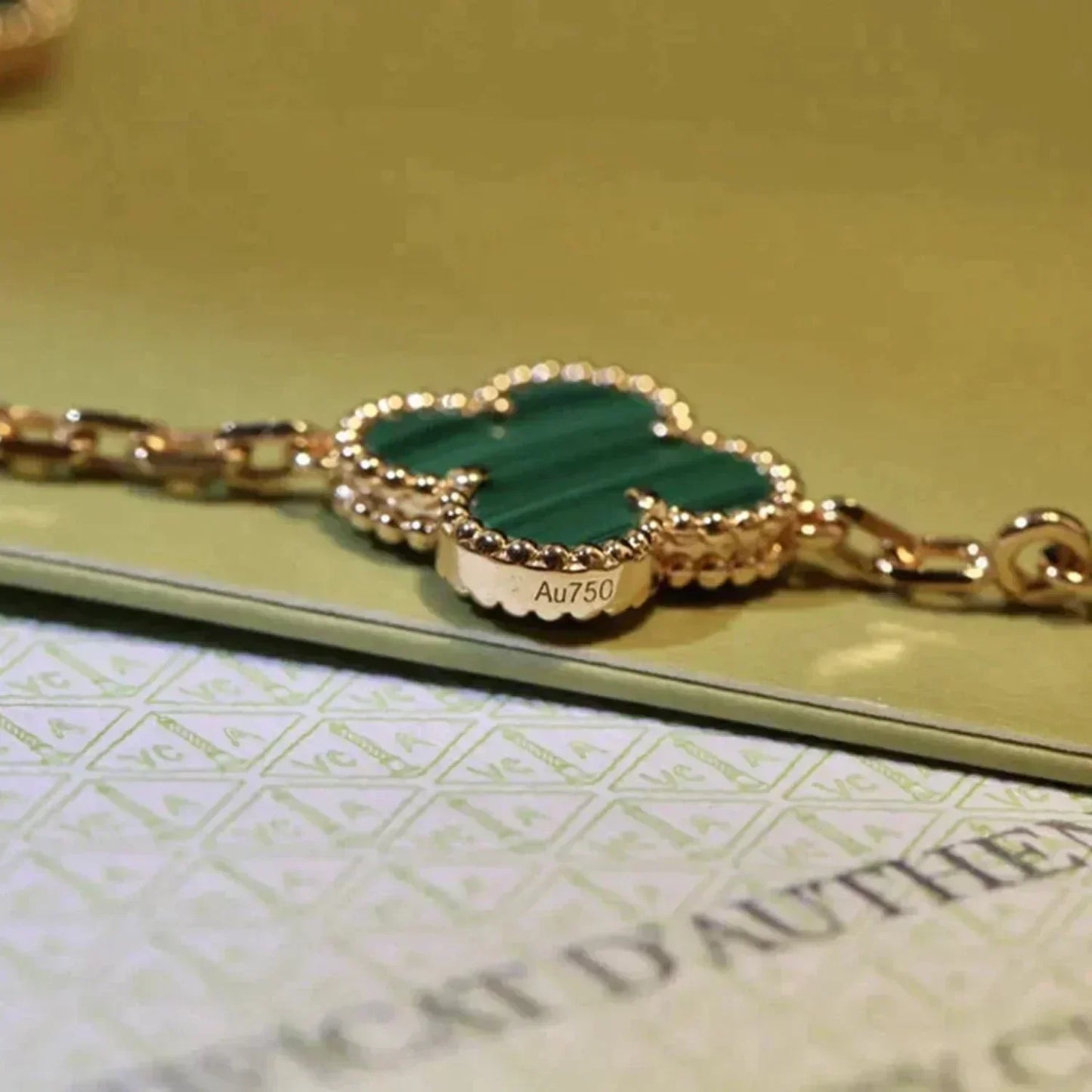 [Renovia Jewelry] CLOVER 5 MOTIF MALACHITE BRACELET COLLECTION