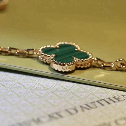 [Renovia Jewelry] CLOVER 5 MOTIF MALACHITE BRACELET COLLECTION