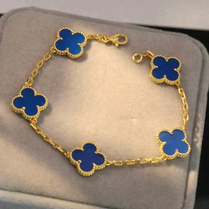 [Renovia Jewelry] CLOVER 5 MOTIF BLUE AGATE BRACELET COLLECTION