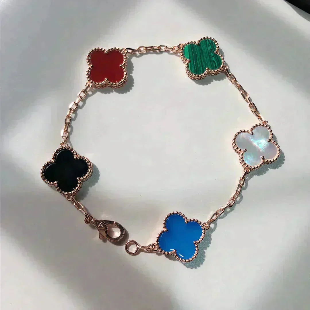 [Renovia Jewelry]CLOVER 5 MOTIFS MULTICOLOR BRACELET