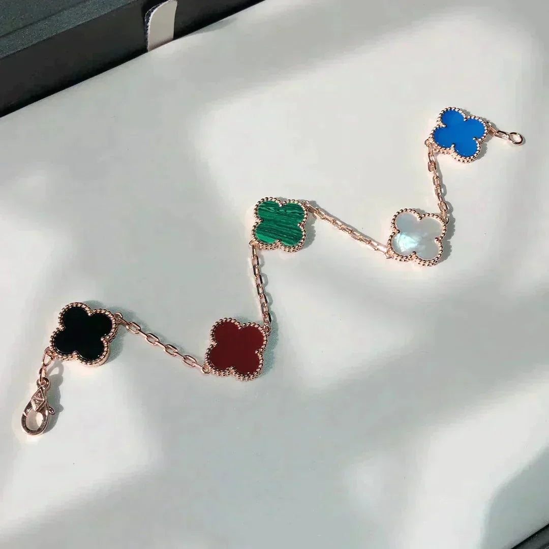 [Renovia Jewelry]CLOVER 5 MOTIFS MULTICOLOR BRACELET