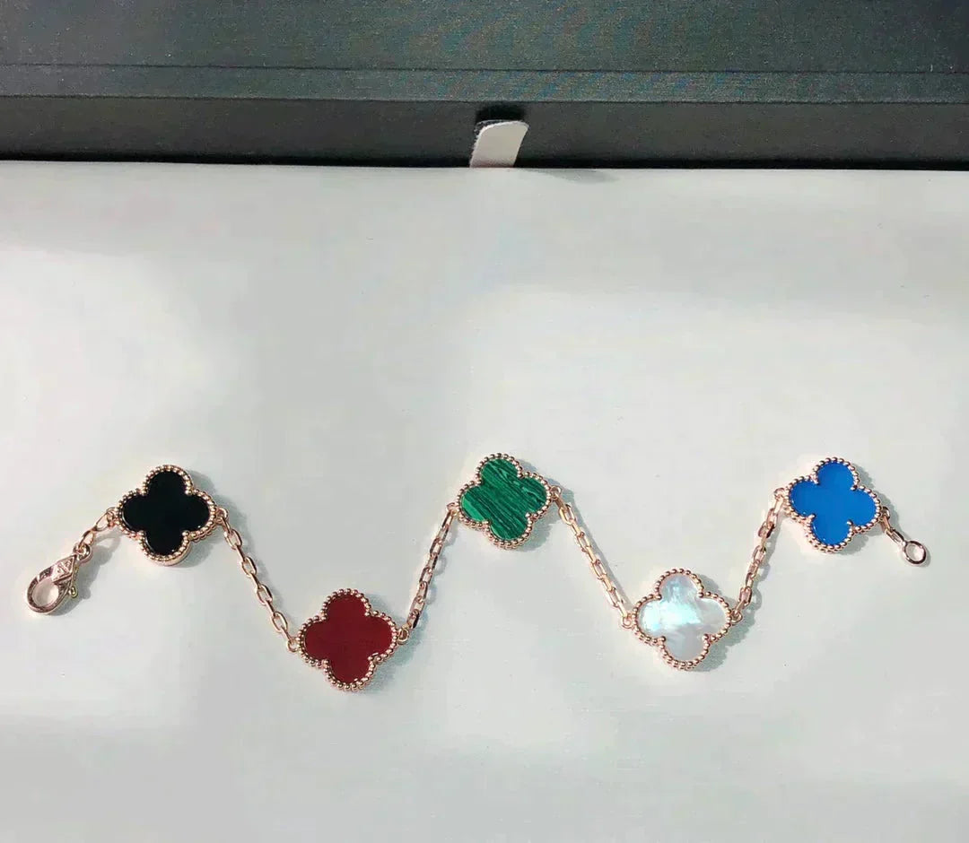 [Renovia Jewelry]CLOVER 5 MOTIFS MULTICOLOR BRACELET
