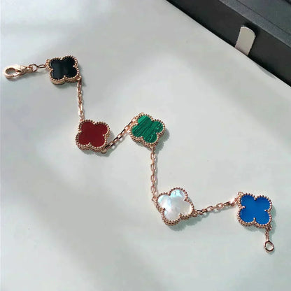 [Renovia Jewelry]CLOVER 5 MOTIFS MULTICOLOR BRACELET