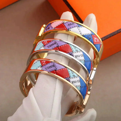 [Renovia Jewelry]H BRACELET DOTTED BORDER 12MM