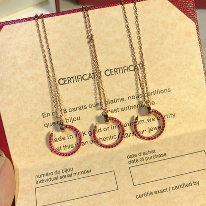 [Renovia Jewelry]JUSTE NECKLACE RED FULL DIAMONDS