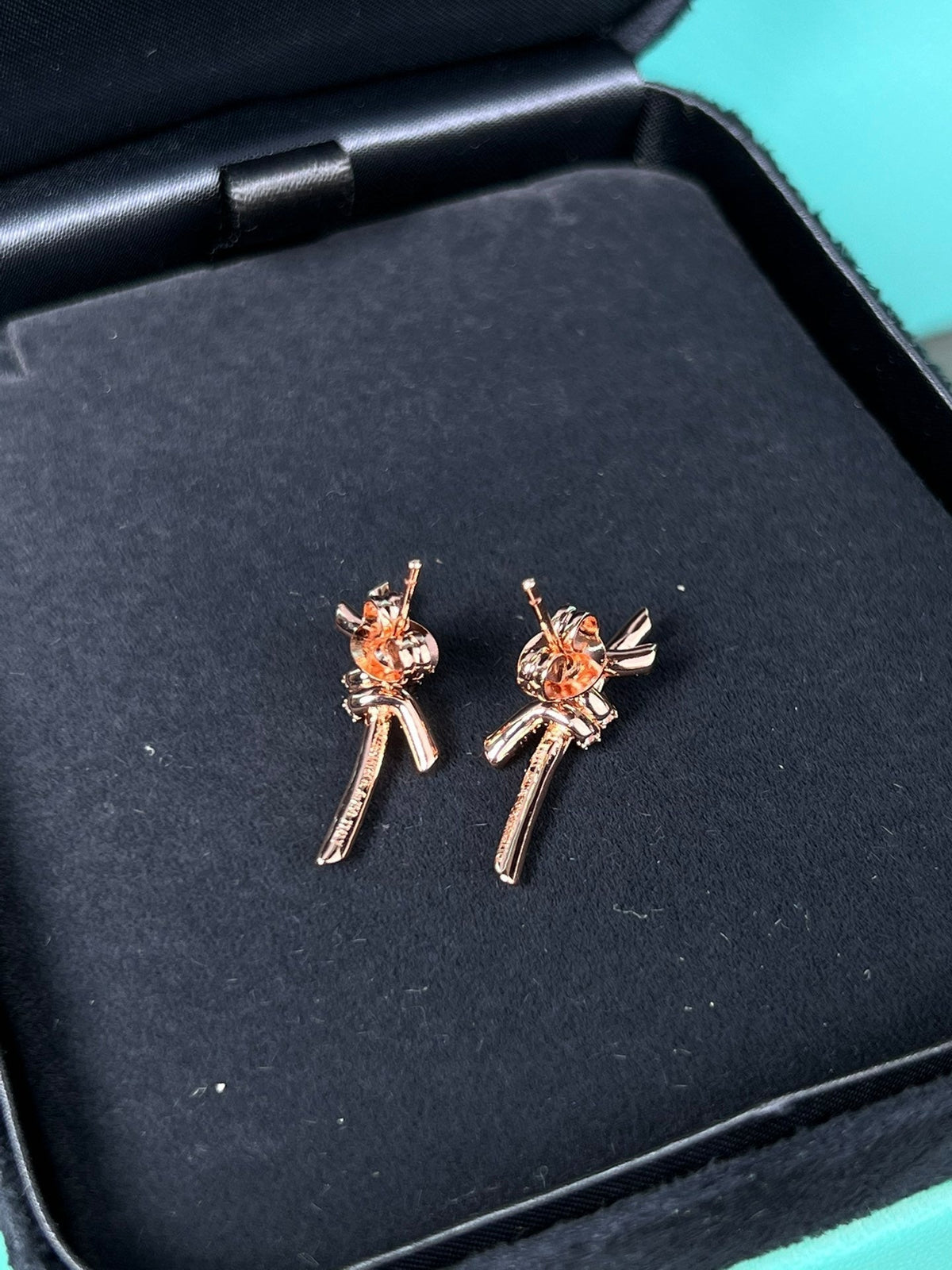 [Renovia Jewelry]KNOT EARRINGS PINK GOLD DIAMOND