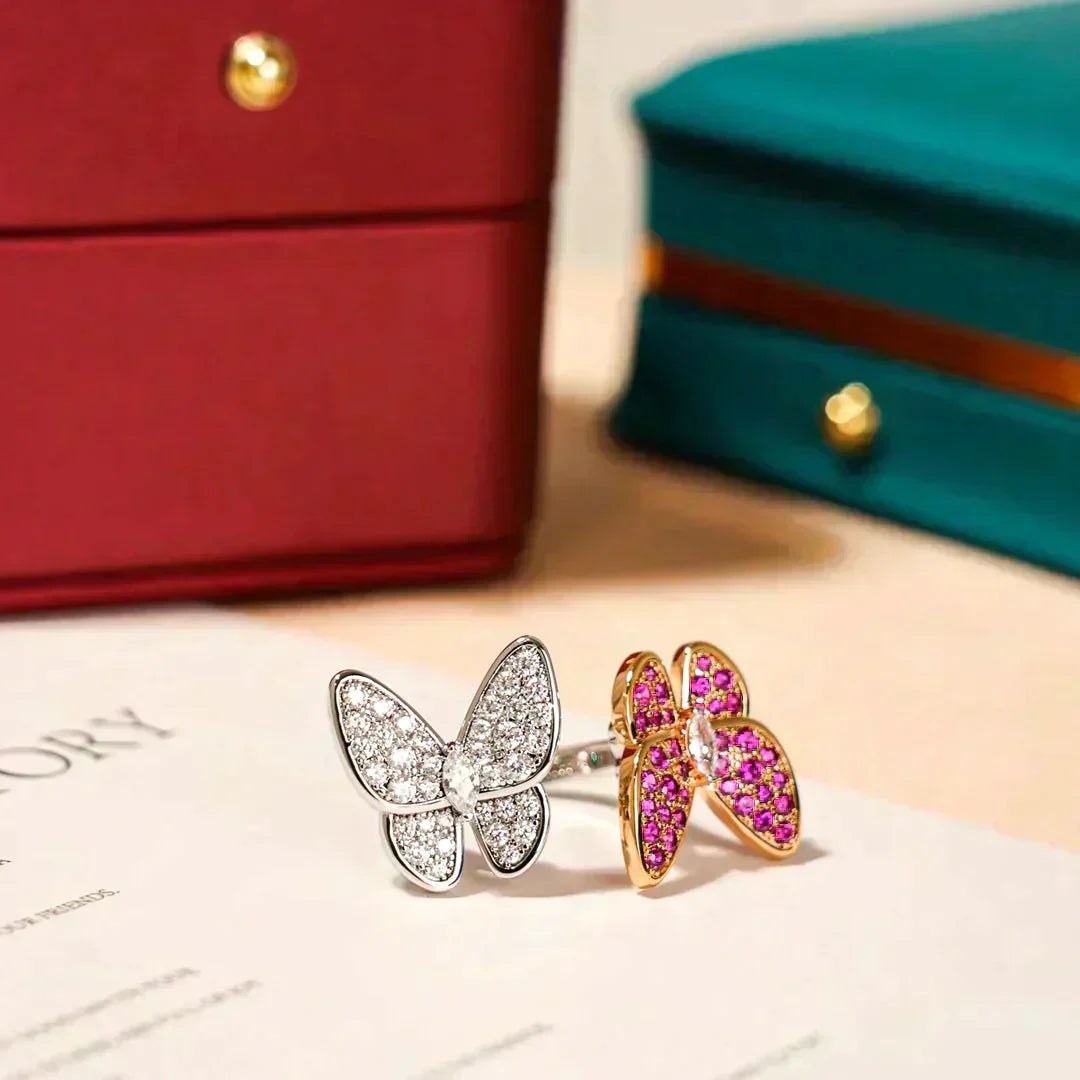 [Renovia Jewelry]TWIN BUTTERFLY DIAMOND RING