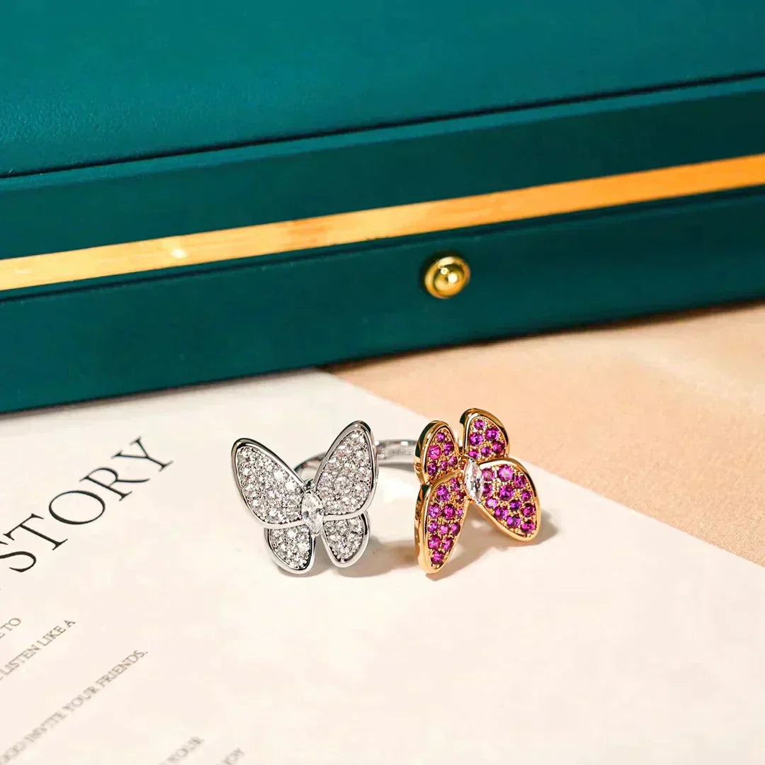 [Renovia Jewelry]TWIN BUTTERFLY DIAMOND RING