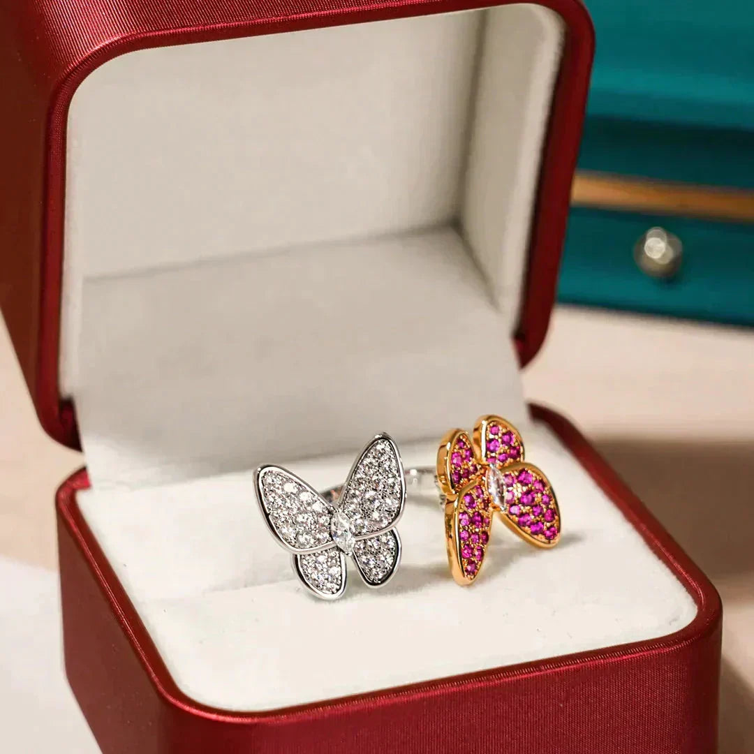 [Renovia Jewelry]TWIN BUTTERFLY DIAMOND RING