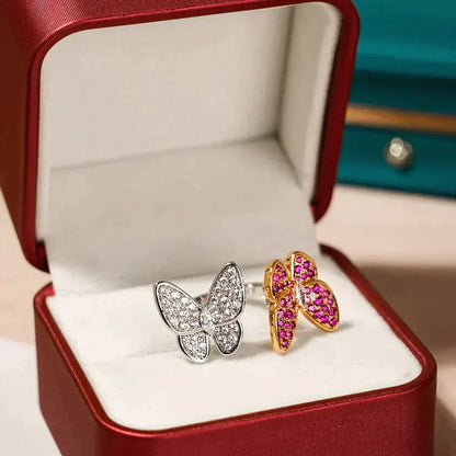 [Renovia Jewelry]TWIN BUTTERFLY DIAMOND RING