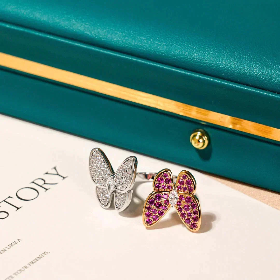 [Renovia Jewelry]TWIN BUTTERFLY DIAMOND RING