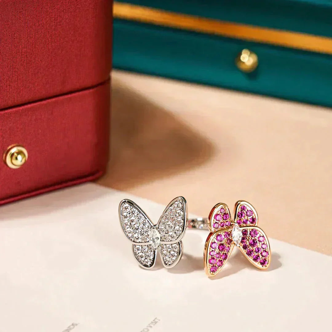 [Renovia Jewelry]TWIN BUTTERFLY DIAMOND RING