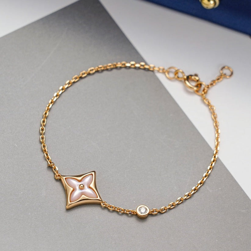 [Renovia Jewelry]STAR 1 DIAMOND PINK GOLD BRACELET