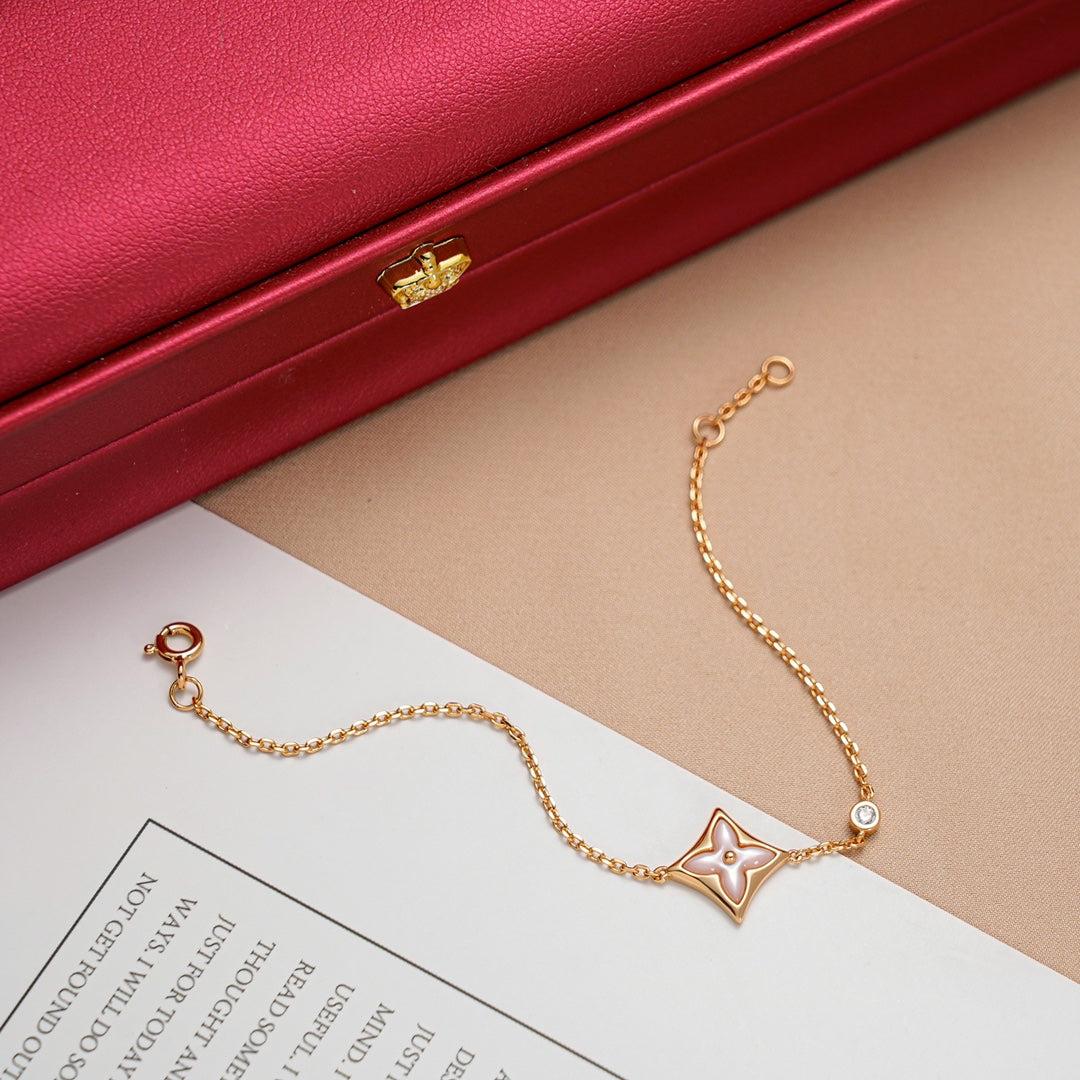 [Renovia Jewelry]STAR 1 DIAMOND PINK GOLD BRACELET