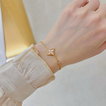 [Renovia Jewelry]STAR 1 DIAMOND PINK GOLD BRACELET