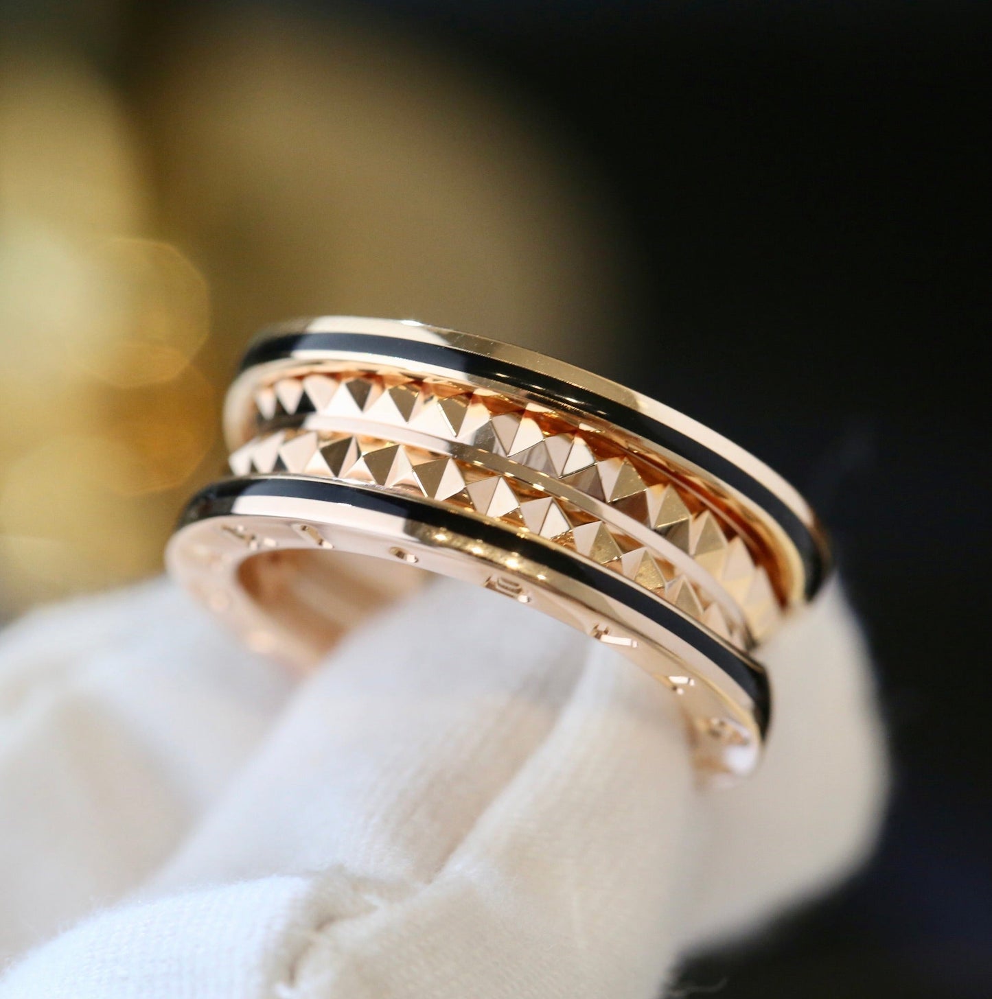 [Renovia Jewelry]ZERO 1 PINK GOLD BLACK CERAMIC RING