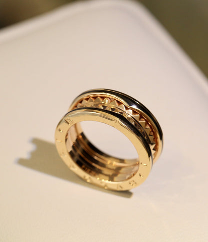 [Renovia Jewelry]ZERO 1 PINK GOLD BLACK CERAMIC RING