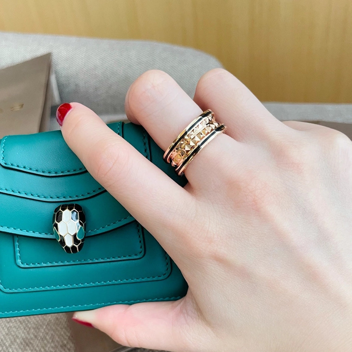 [Renovia Jewelry]ZERO 1 PINK GOLD BLACK CERAMIC RING