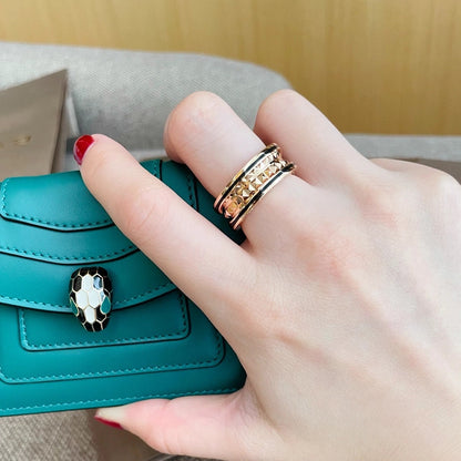 [Renovia Jewelry]ZERO 1 PINK GOLD BLACK CERAMIC RING