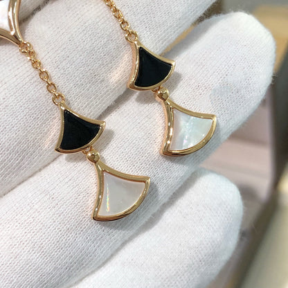 [Renovia Jewelry]DREAM EARRINGS 3 MOTIFS ONYX MOP PINK GOLD
